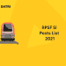 RPSF SI Posts List 2021