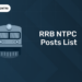 RRB NTPC Posts List