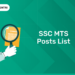 SSC MTS Posts List