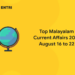 Top Malayalam Current Affairs 2021 August 16 to 22