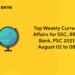Top Weekly Current Affairs for SSC, RRB, Bank, PSC 2021 August 02 to 08