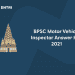 BPSC Motor Vehicle Inspector Answer Key 2021