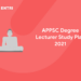 APPSC Degree Lecturer Study Plan 2021