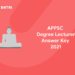 APPSC Degree Lecturer Answer Key 2021