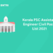 Kerala PSC Assistant Engineer Civil Posts List 2021