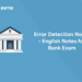 Error Detection Notes - English Notes for Bank Exam