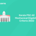 Kerala PSC AE Mechanical Eligibility Criteria 2022