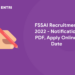 FSSAI Recruitment 2022 - Notification, Apply Online, Date