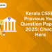 Kerala CSEB Previous Year Question Papers 2025 Check Here