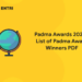 Padma Awards 2022 – List of Padma Award Winners PDF