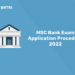 MSC Bank Exam Application Procedure 2022