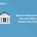 Bank of Maharashtra General Officer Answer Key 2022