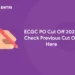 ECGC PO Cut Off 2024