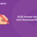 KLEE Answer Key 2022 Download PDF