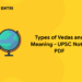 Types of Vedas and Meaning - UPSC Notes PDF