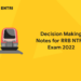 Decision Making Notes for RRB NTPC Exam 2022