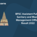 BPSC Assistant Public Sanitary & Waste Management Officer Result 2022