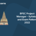BPSC Project Manager - Syllabus and Exam Pattern 2022