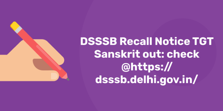 DSSSB Sanskrit recall notice