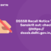 DSSSB Sanskrit recall notice