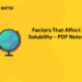 Factors that Affect Solubility – PDF Notes