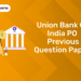 Union Bank of India PO Previous Question Papers
