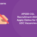APSSB CGL Recruitment 2022; Apply Online for 52 UDC Vacancies