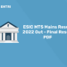 ESIC MTS Mains Result 2022 Out - Final Result PDF