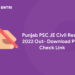 Punjab PSC (PPSC) JE Civil Result 2022 Out- Download PDF, Check Link