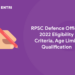 RPSC Defence Officer 2022 Eligibility Criteria, Age Limit, Qualification