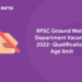 RPSC Ground Water Department Vacancy 2022- Qualification, Age limit