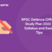 RPSC Defence Officer Study Plan 2022 - Syllabus and Exam Tips