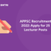 APPSC Recruitment 2022: Apply for 25 Lecturer Posts