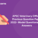 APSC Veterinary Officer Previous Question Paper 2022- Model Questions and Answers