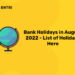 Bank Holidays in August 2022 - List of Holidays Here