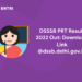 DSSSB PRT Result 2022 Out Download Link @dsssb.delhi.gov.in