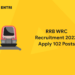 RRB WRC Recruitment 2022 Apply for 102 Posts