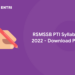 RSMSSB PTI Syllabus 2022 – Download PDF