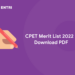 CPET Merit List 2022 - Download PDF