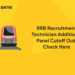 RRB Recruitment Technician Additional Panel Cutoff Out Check Here