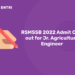 RSMSSB 2022 Admit Card out for Jr. Agriculture Engineer