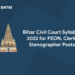Bihar Civil Court Syllabus 2022 for PEON, Clerk, Stenographer Posts