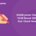 DSSSB Junior Clerk 13/20 Result 2022 Out: Check Now