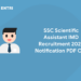 SSC Scientific Assistant IMD Recruitment 2022 Notification PDF Out