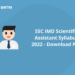 SSC IMD Scientific Assistant Syllabus 2022 – Download PDF