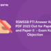 RSMSSB PTI Answer Key PDF 2022 Out for Paper I and Paper II - Exam Key, Objection