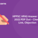HPPSC HPAS Answer Key 2022 PDF Out - Check Link, Objection