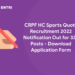CRPF HC Sports Quota Recruitment 2022 Notification Out for 322 Posts – Download Application Form