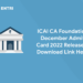 ICAI CA Foundation December Admit Card