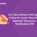 CCL Recruitment 2022 Apply Online for Junior Data Entry Operator Vacancies - Notification PDF